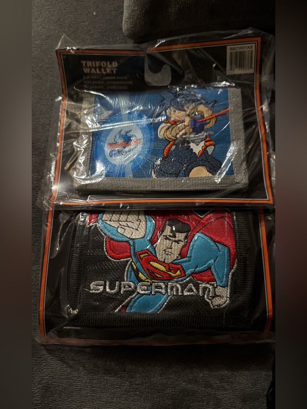 Superman Kids Trifold Wallet - Black and Blue